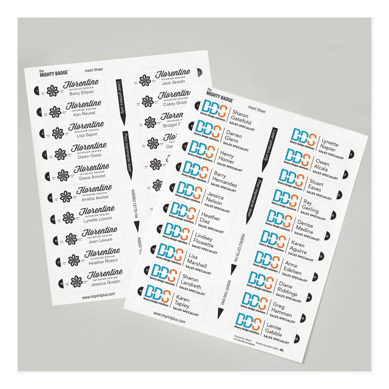 Avery The Mighty Badge Name Badge Inserts, 1 x 3, Clear, Laser, 20/Sheet, 5 Sheets/Pack