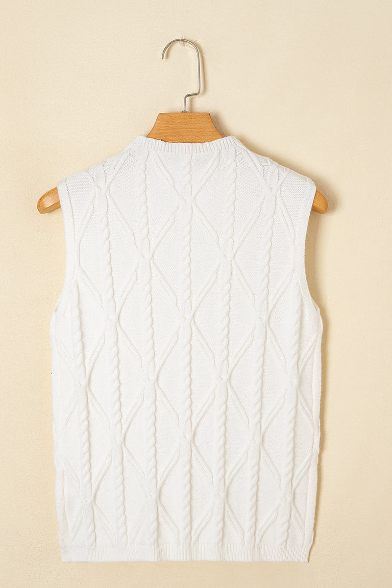 Alaia Pearled Textured Knit Sweater Vest