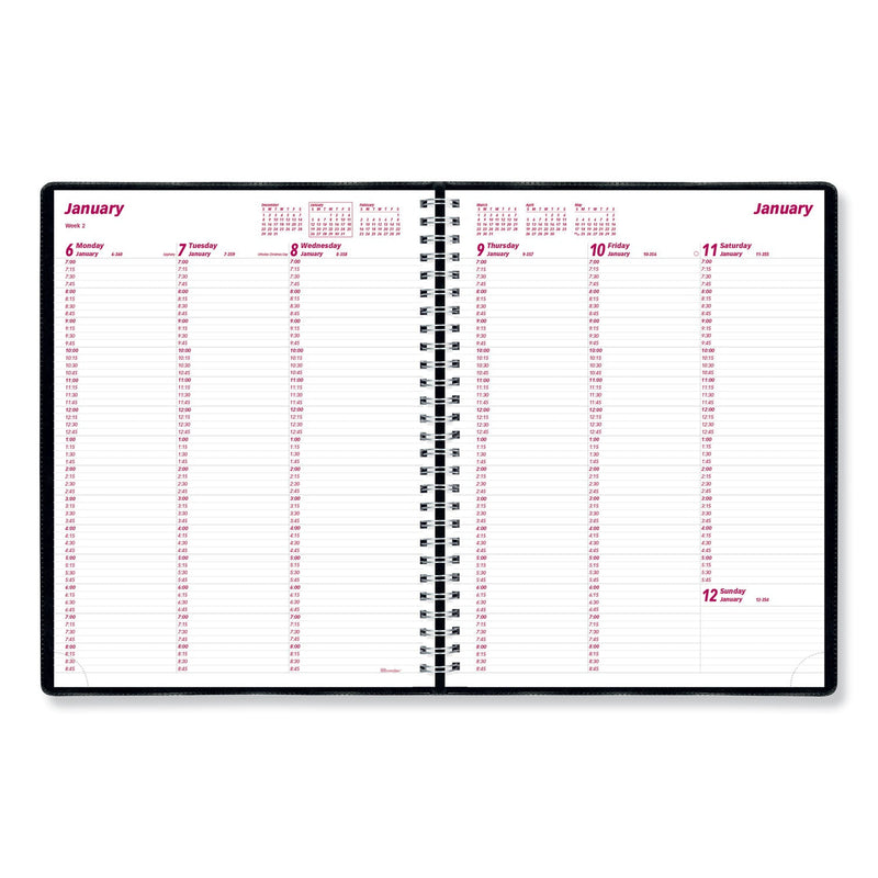 Brownline Essential Collection Weekly Appointment Book in Columnar Format, 11 x 8.5, Black Cover, 12-Month (Jan to Dec): 2023