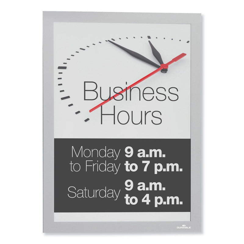 Durable DURAFRAME SUN Sign Holder, 11 x 17, Silver Frame, 2/Pack