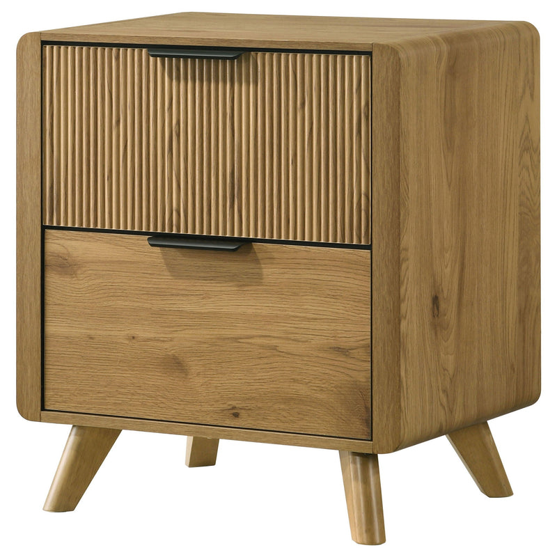 Bennett 2-drawer Bedroom Nightstand Bedside Table Light Oak