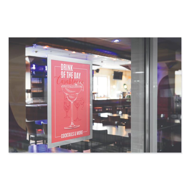 Durable DURAFRAME SUN Sign Holder, 11 x 17, Silver Frame, 2/Pack