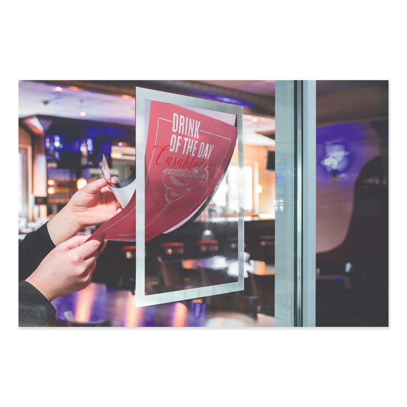 Durable DURAFRAME SUN Sign Holder, 8.5 x 11, Silver Frame, 2/Pack