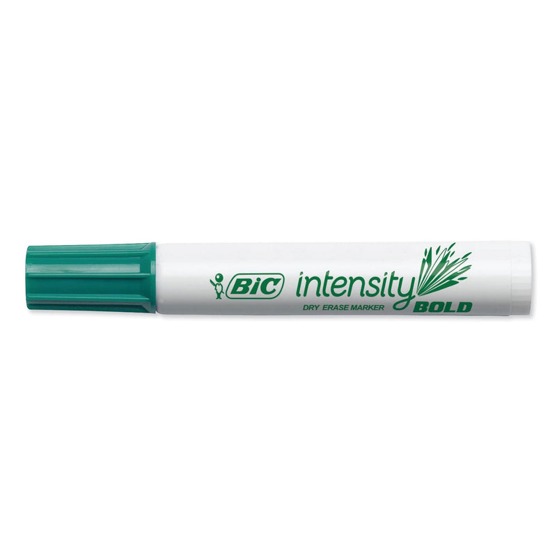BIC Intensity Bold Tank-Style Dry Erase Marker, Broad Chisel Tip, Green, Dozen