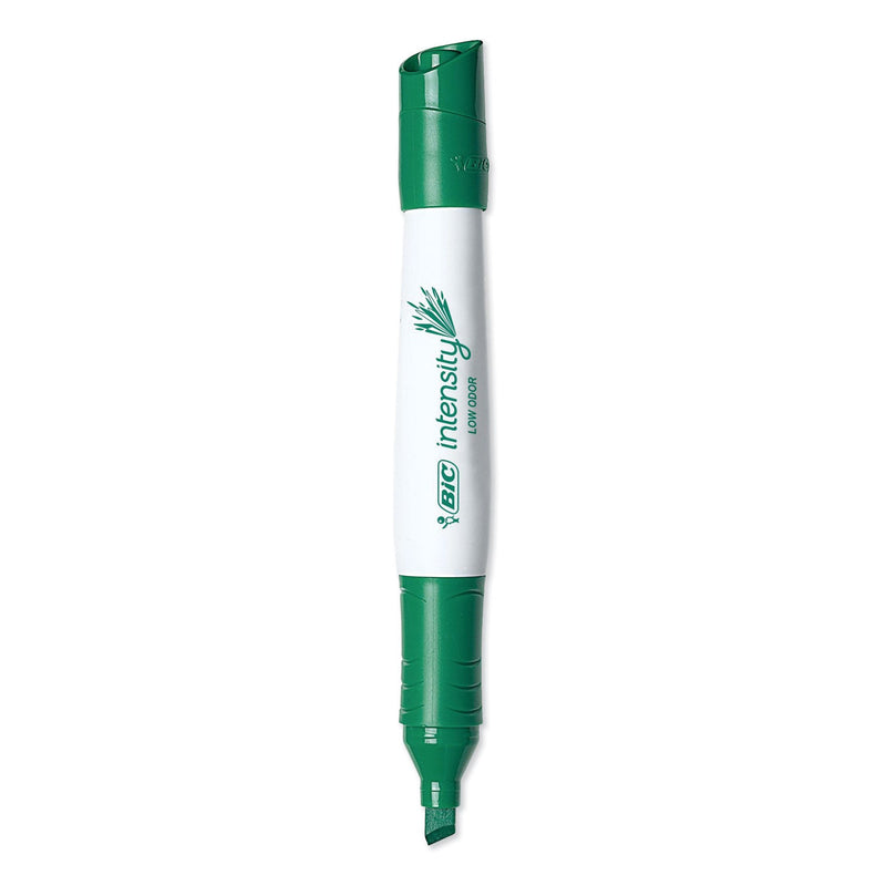 BIC Intensity Low Odor Chisel Tip Dry Erase Marker, Broad Chisel Tip, Green, Dozen