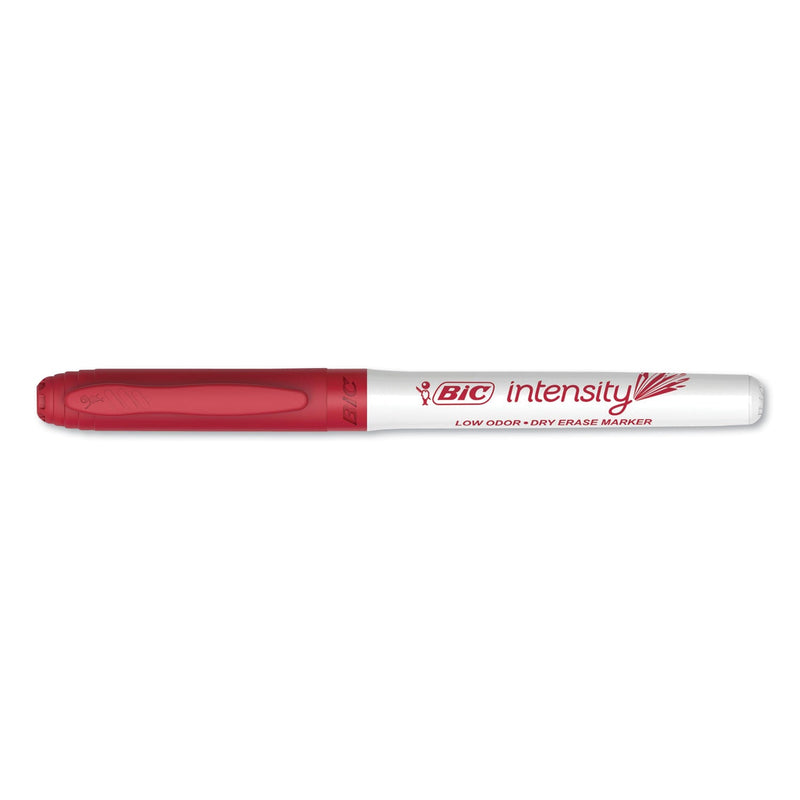 BIC Intensity Low Odor Fine Point Dry Erase Marker, Fine Bullet Tip, Red, Dozen