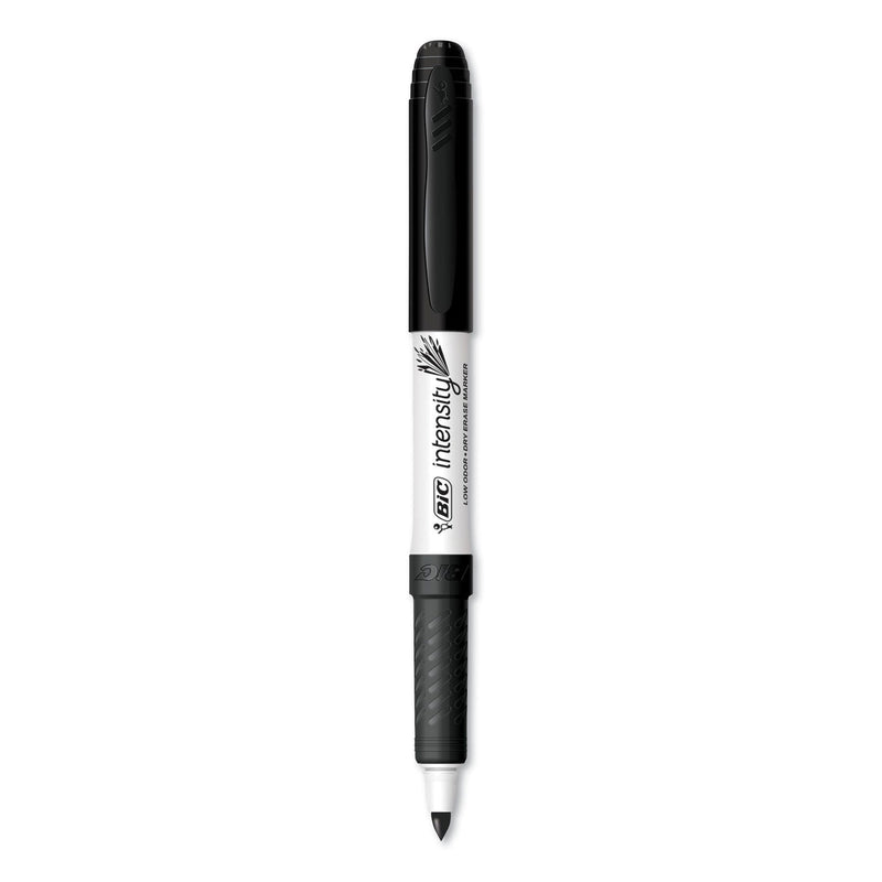 BIC Intensity Low Odor Fine Point Dry Erase Marker, Fine Bullet Tip, Black, Dozen