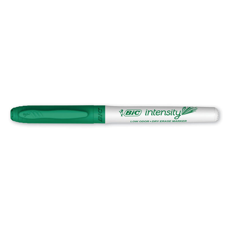 BIC Intensity Low Odor Fine Point Dry Erase Marker, Fine Bullet Tip, Green, Dozen