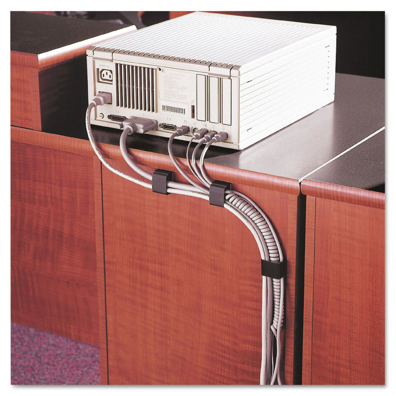 Cord Away Self-Adhesive Wire Clips, Black, 6/Pack