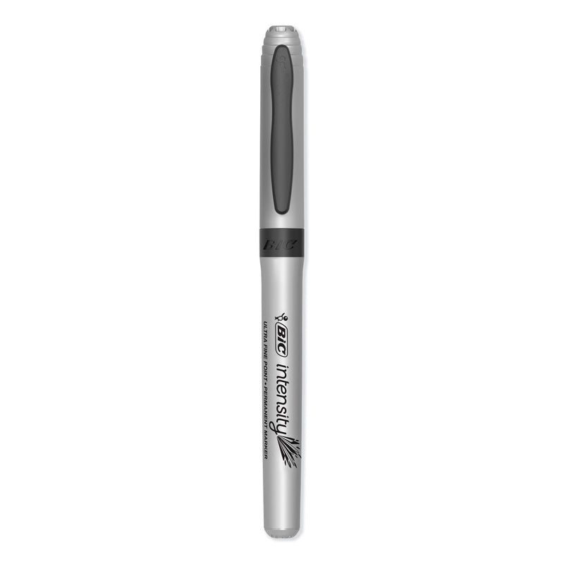 BIC Intensity Ultra Fine Tip Permanent Marker, Extra-Fine Needle Tip, Tuxedo Black, Dozen