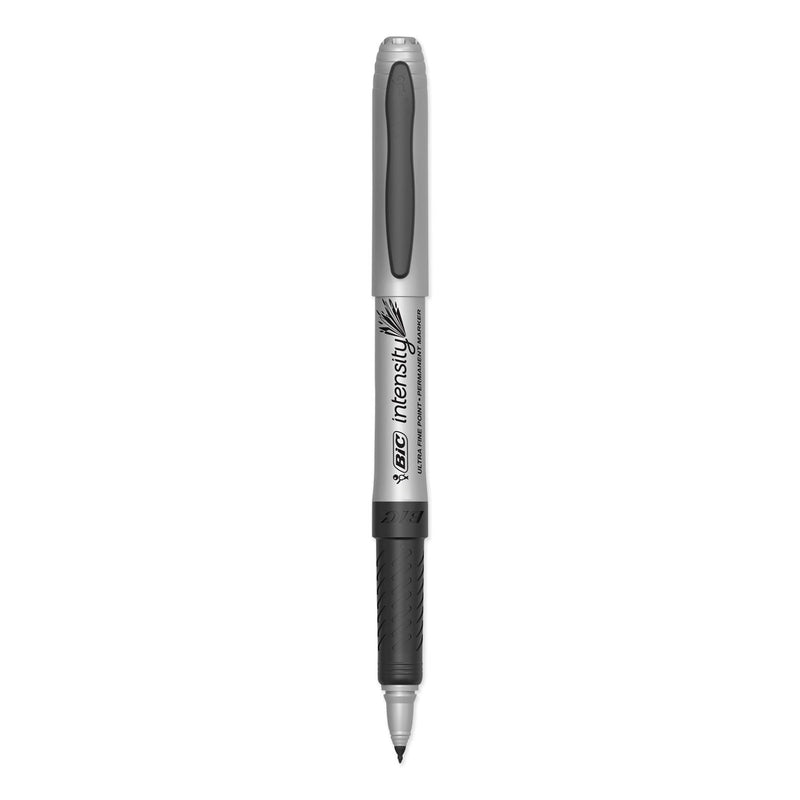 BIC Intensity Ultra Fine Tip Permanent Marker, Extra-Fine Needle Tip, Tuxedo Black, Dozen