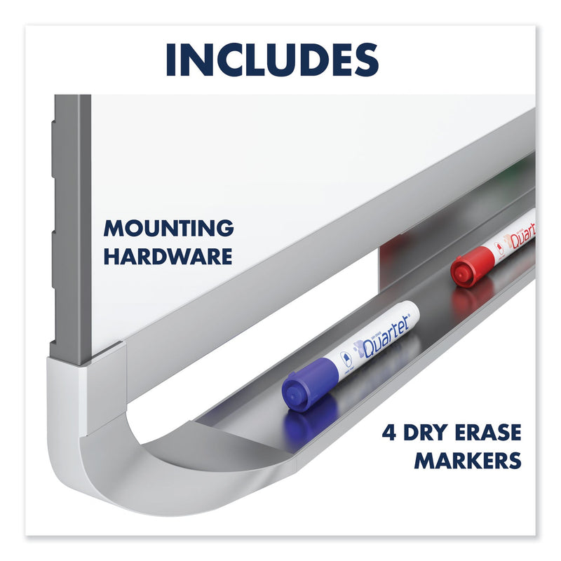 Quartet Prestige 2 DuraMax Magnetic Porcelain Whiteboard, 48 x 36, Mahogany Frame