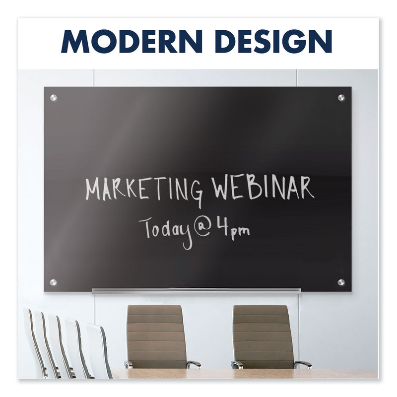 Quartet Infinity Black Glass Magnetic Marker Board, 48 x 36