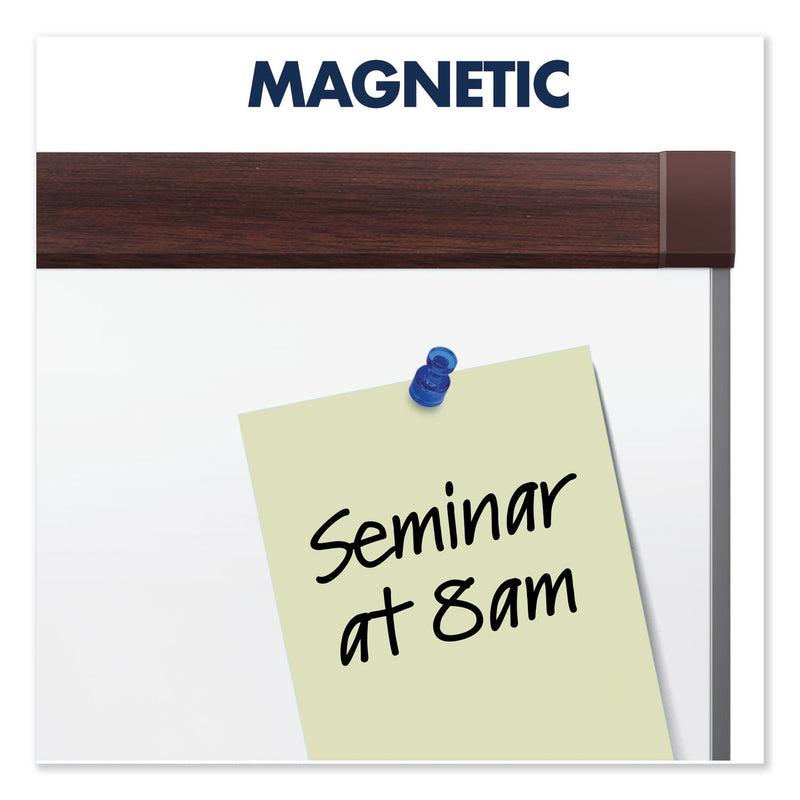 Quartet Prestige 2 DuraMax Magnetic Porcelain Whiteboard, 48 x 36, Mahogany Frame