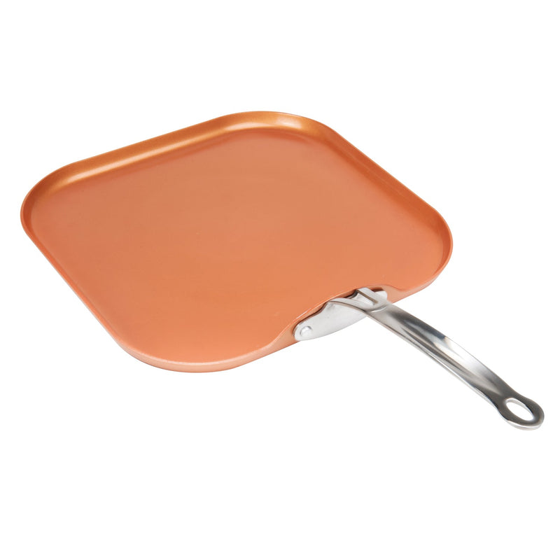 MASTERPAN Ceramic Nonstick Copper Color Griddle & Crepe Pan, 11" (28cm)