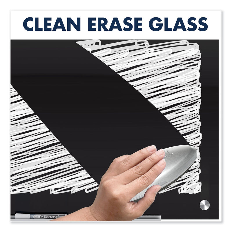Quartet Infinity Black Glass Magnetic Marker Board, 72 x 48