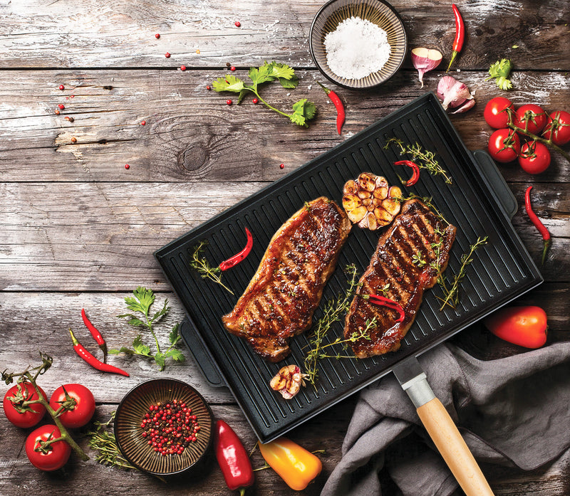 MASTERPAN Nonstick Grill & Griddle Double Sided, 10x15" (25x38cm)