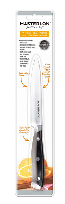 MASTERPAN Utility Knife With Stainless Steel blade & Cover, 5" (13cm)