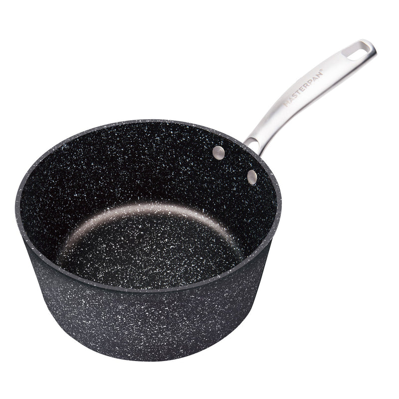 MASTERPAN Nonstick Granite Look Sauce Pan With Glass Lid, 2 Qt.  7" (28cm)