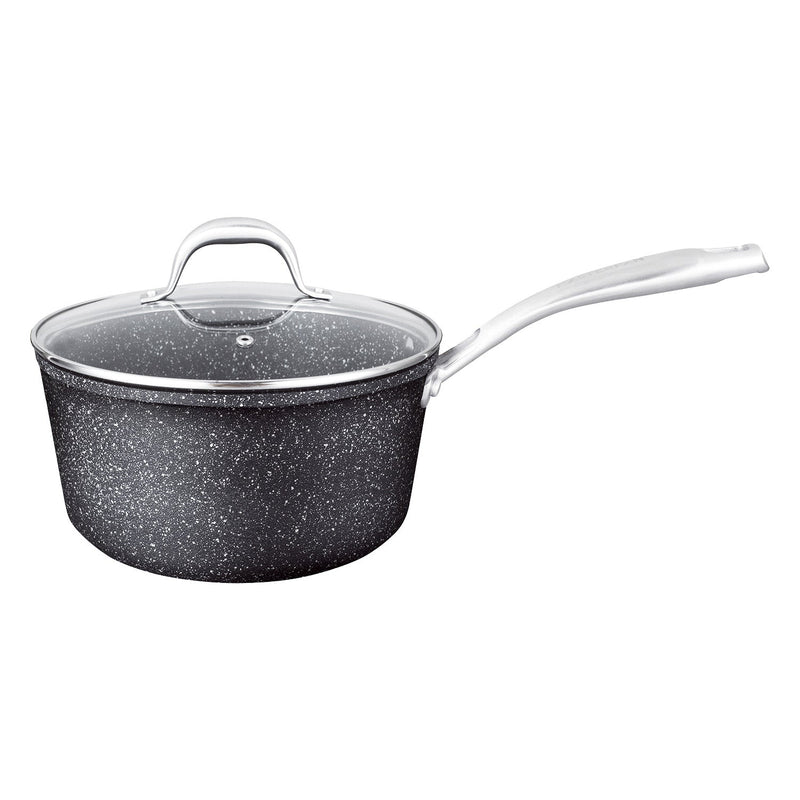 MASTERPAN Nonstick Granite Look Sauce Pan With Glass Lid, 2 Qt.  7" (28cm)