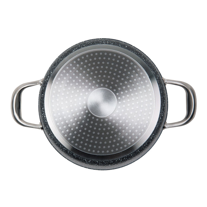 MASTERPAN Nonstick Granite Look Stock Pot With Glass Lid, 5 Qt.  9.5" (24cm)