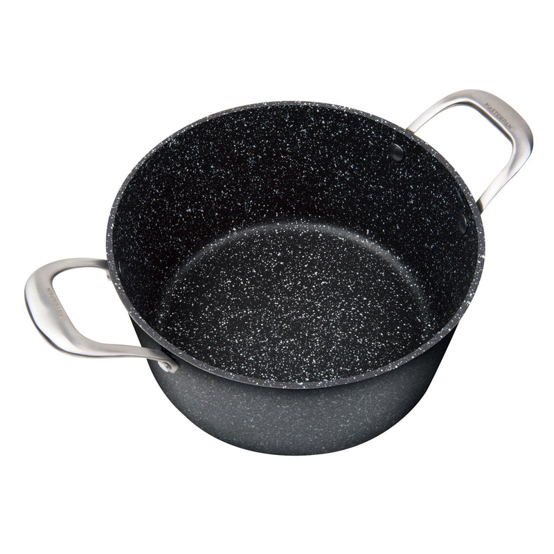 MASTERPAN Nonstick Granite Look Stock Pot With Glass Lid, 5 Qt.  9.5" (24cm)