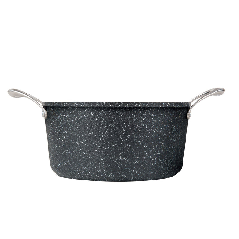 MASTERPAN Nonstick Granite Look Stock Pot With Glass Lid, 5 Qt.  9.5" (24cm)