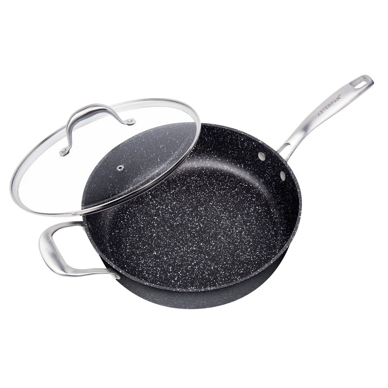 MASTERPAN Nonstick Granite Look Saute Pan with Glass Lid, 11" (28cm)