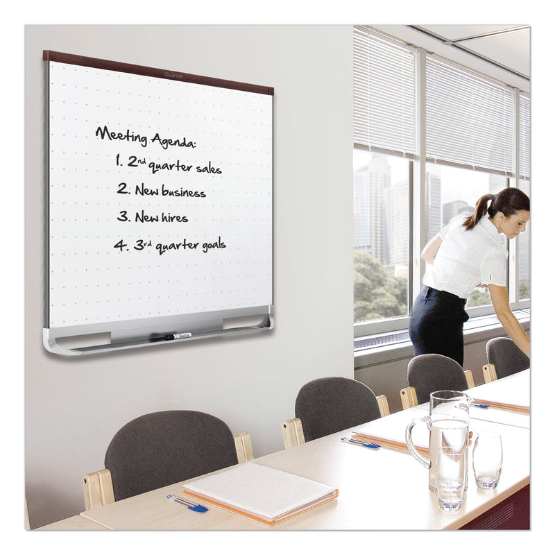 Quartet Prestige 2 Total Erase Whiteboard, 72 x 48, Mahogany Color Frame