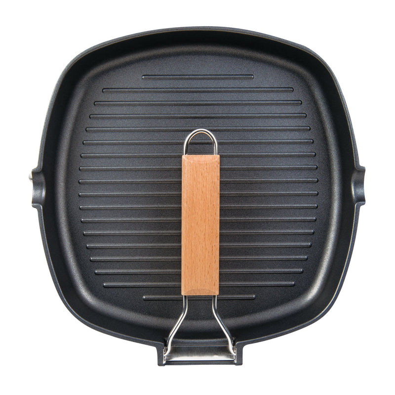 MASTERPAN Nonstick Grill Pan with Folding Handle, 11" (28cm)