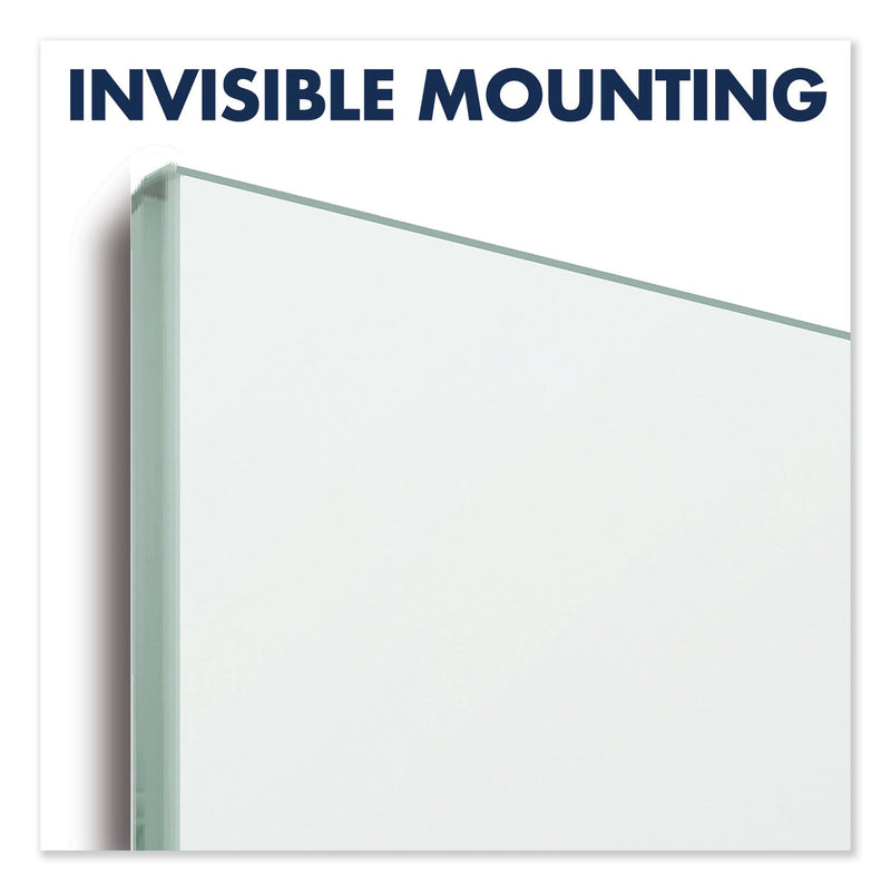 Quartet InvisaMount Magnetic Glass Marker Board, Frameless, 39" x 22", White Surface
