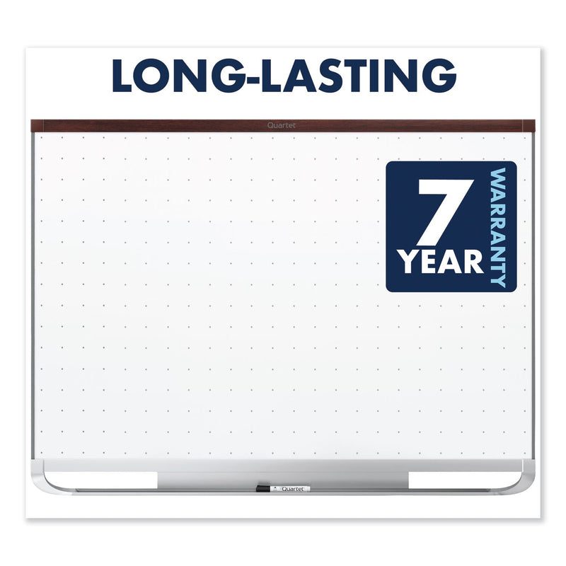 Quartet Prestige 2 Total Erase Whiteboard, 72 x 48, Mahogany Color Frame
