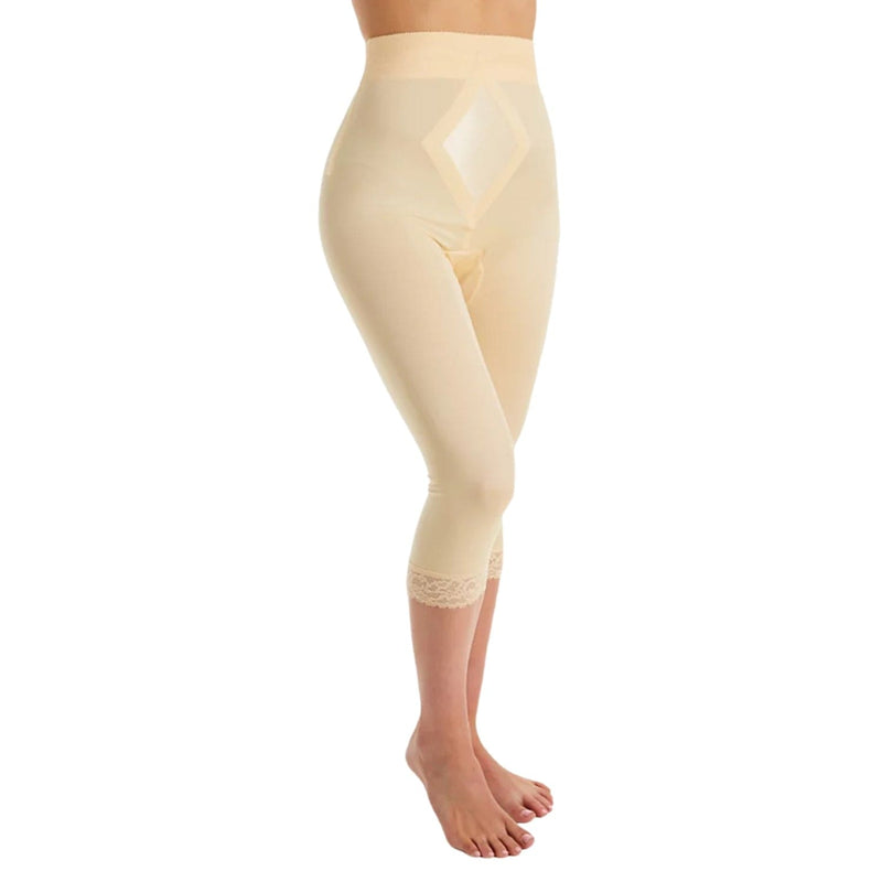 Style 6266 | High Waist Capri Pant Liner with Tummy Control Satin Panel| Memory Compression Fabric | Medium Support