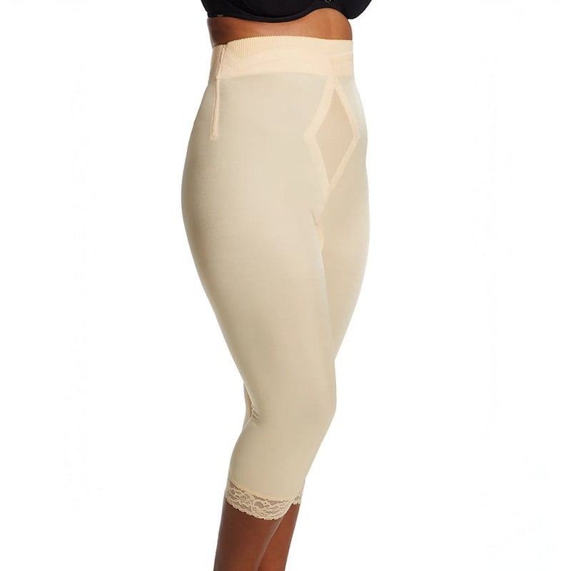 Style 6266 | High Waist Capri Pant Liner with Tummy Control Satin Panel| Memory Compression Fabric | Medium Support