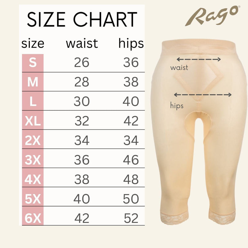Style 6266 | High Waist Capri Pant Liner with Tummy Control Satin Panel| Memory Compression Fabric | Medium Support