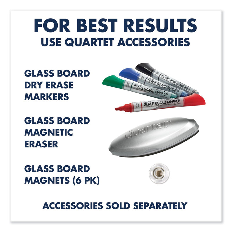 Quartet InvisaMount Magnetic Glass Marker Board, Frameless, 50" x 28", White Surface