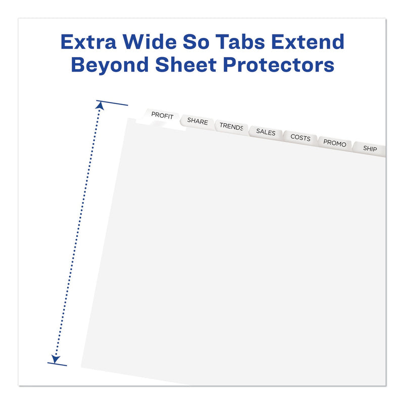 Avery Print and Apply Index Maker Clear Label Dividers, Extra Wide Tab, 8-Tab, 11.25 x 9.25, White, 1 Set