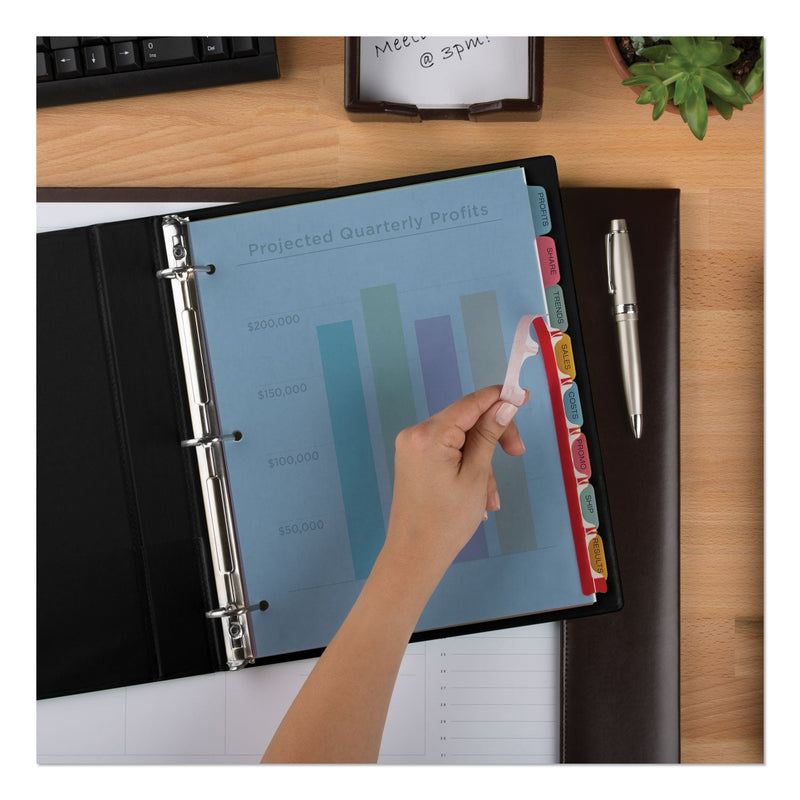 Avery Print and Apply Index Maker Clear Label Plastic Dividers with Printable Label Strip, 8-Tab, 11 x 8.5, Assorted Tabs, 5 Sets