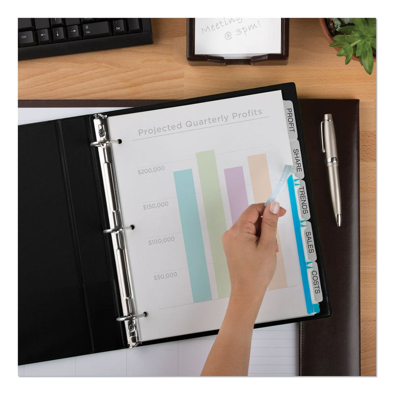 Avery Print and Apply Index Maker Clear Label Plastic Dividers w/Printable Label Strip, 5-Tab, 11 x 8.5, Frosted Clear Tabs, 5 Sets