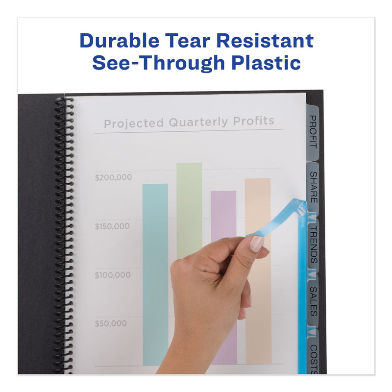 Avery Print and Apply Index Maker Clear Label Unpunched Dividers with Printable Label Strip, 5-Tab, 11 x 8.5, Clear, 5 Sets