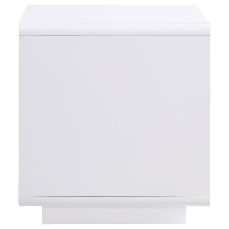 Paseo Square End Side Table White High Gloss