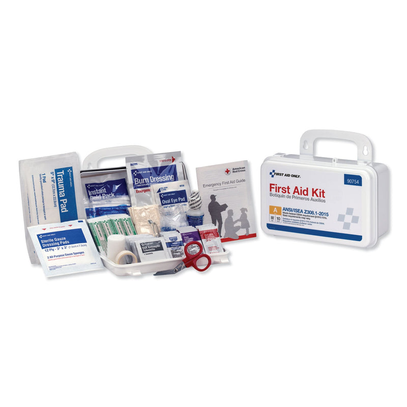 First Aid Only ANSI Class A 10 Person First Aid Kit, 71 Pieces, Plastic Case