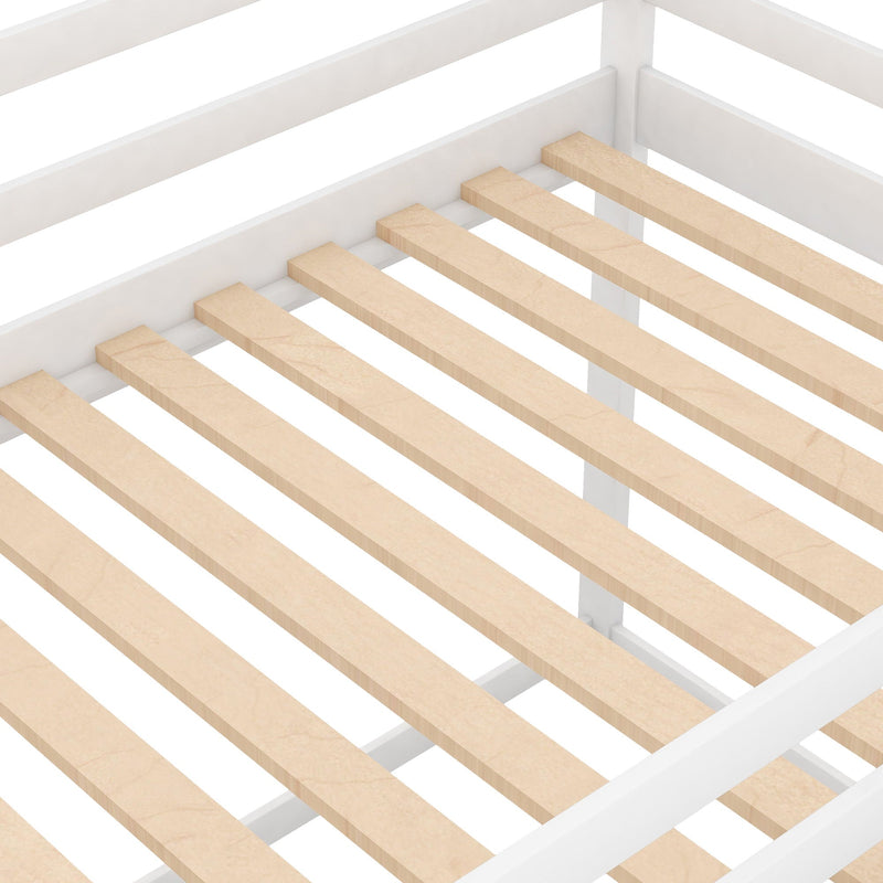 Low Bunk Bed With House Shaped Frame And Ladder