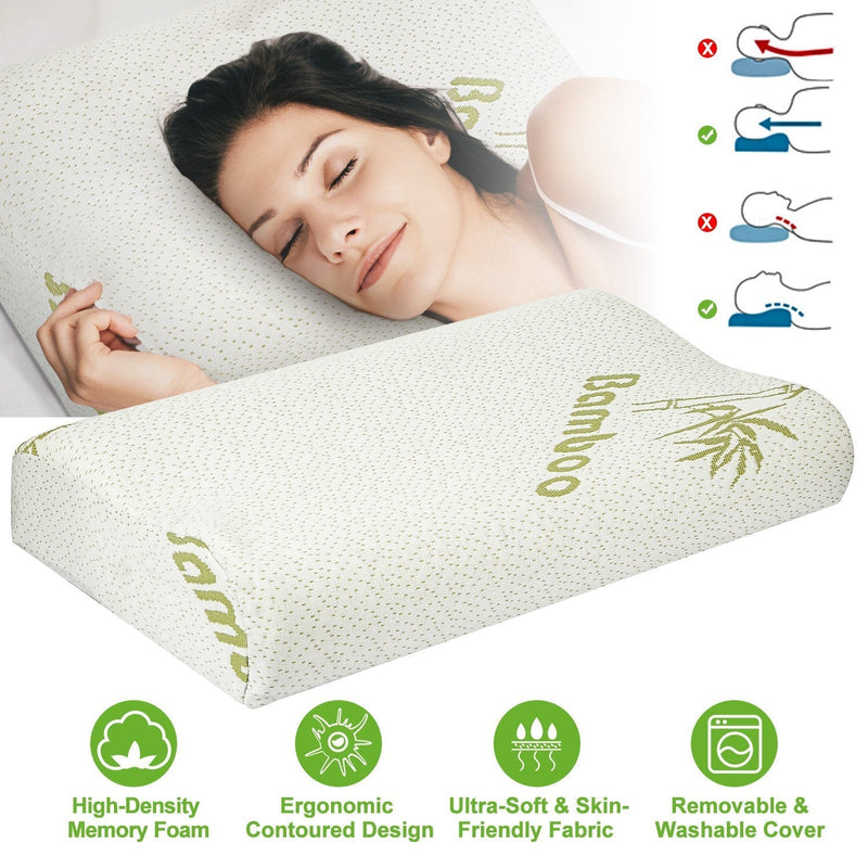 Bamboo Memory Foam Cervical Pillow – Ergonomic Neck & Shoulder Support