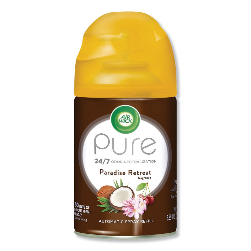 Air Wick Freshmatic Life Scents Ultra Refill, Paradise Retreat, 5.89 oz Aerosol Spray, 6/Carton