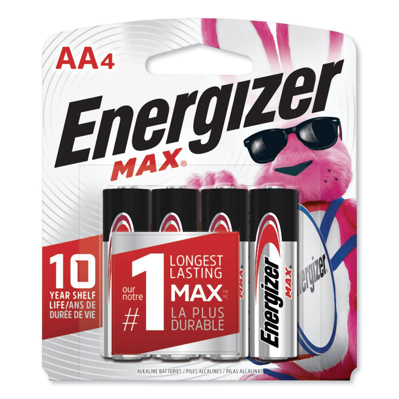 Energizer MAX Alkaline AA Batteries, 1.5 V, 4/Pack