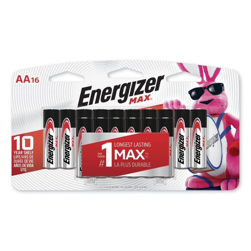 Energizer MAX Alkaline AA Batteries, 1.5 V, 16/Pack
