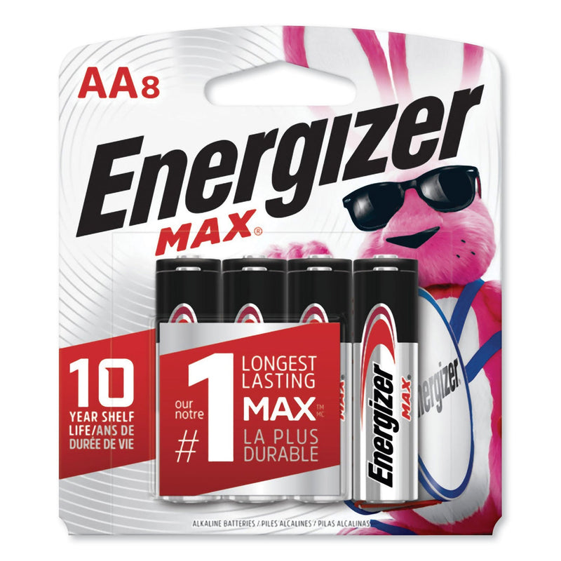 Energizer MAX Alkaline AA Batteries, 1.5 V, 8/Pack