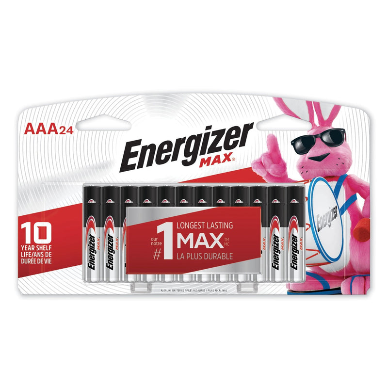 Energizer MAX Alkaline AAA Batteries, 1.5 V, 24/Pack