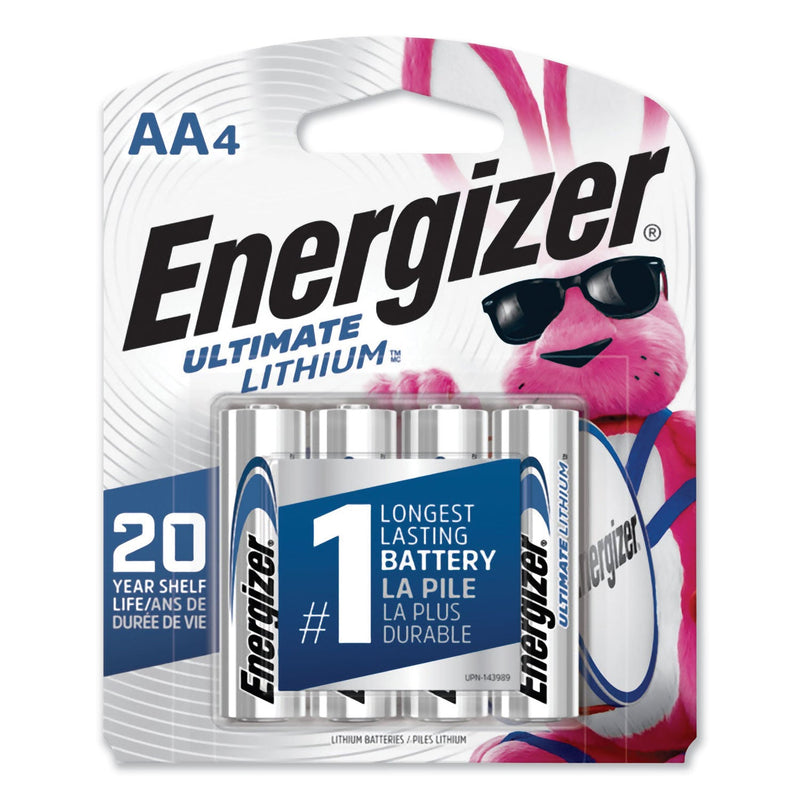Energizer Ultimate Lithium AA Batteries, 1.5 V, 4/Pack